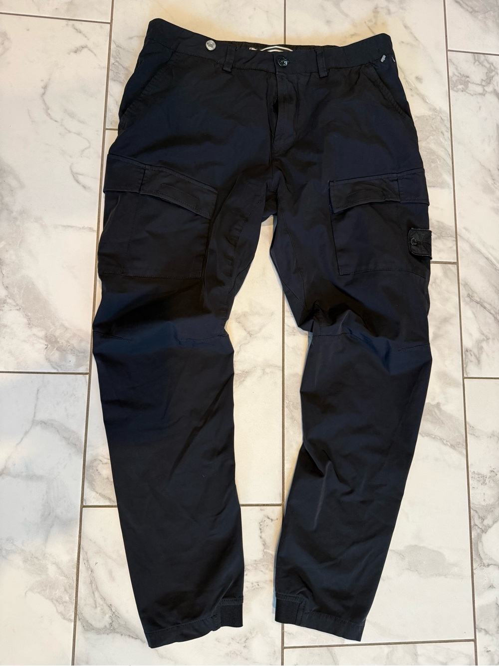 Stone Island Soft Shell Pants Black W34 Technical Cargo Tapered Black Out